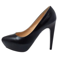 Giuseppe Zanotti Black Leather Platform Pumps Size 36.5