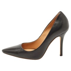 Giuseppe Zanotti Schwarze Leder Pumps mit spitzer Zehe Größe 36