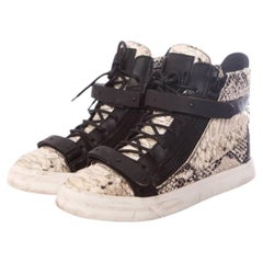 Giuseppe Zanotti, black leather python sneakers