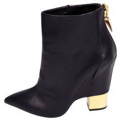 Giuseppe Zanotti Black Leather Shark Tooth Pointed Toe - EU 38