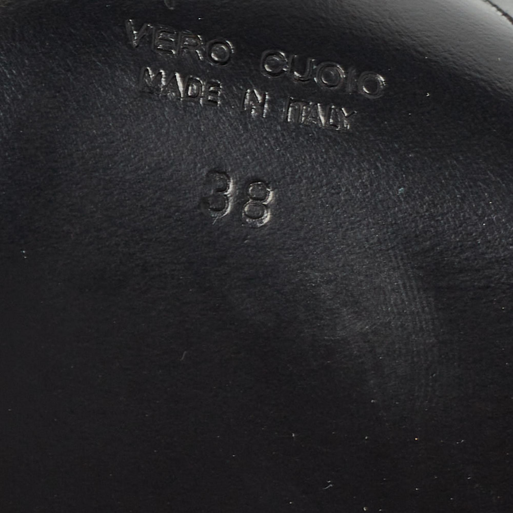 Giuseppe Zanotti Black Leather Studded Fringe Pumps Size 38 For Sale 3