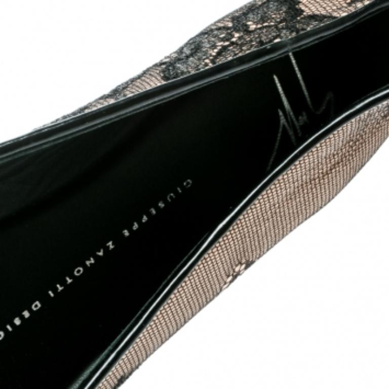 Nero Giuseppe Zanotti Ballerine nere in rete e impreziosite da cristalli taglia 38 in vendita