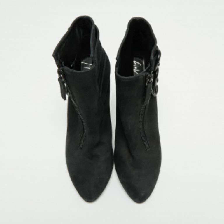 Giuseppe Zanotti - Bottines noires à boucle noire, taille 38,5 en vente 1