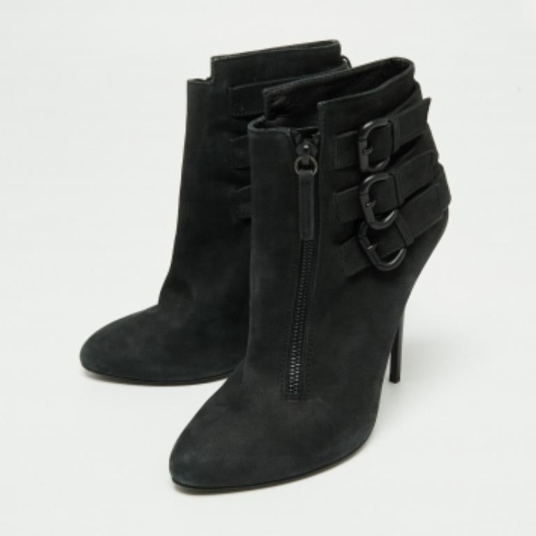 Giuseppe Zanotti - Bottines noires à boucle noire, taille 38,5 en vente 2