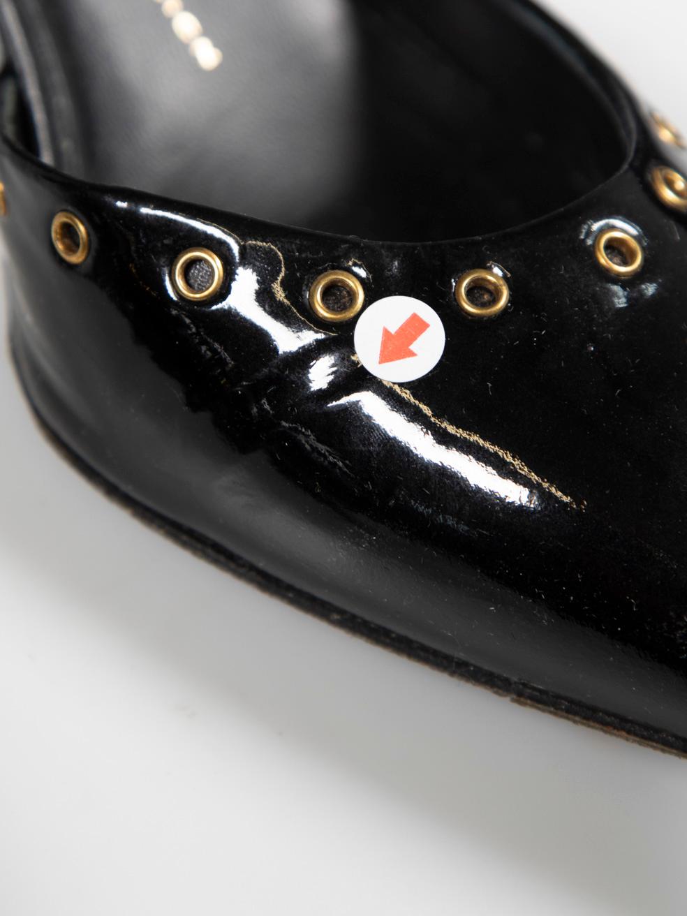 Giuseppe Zanotti Schwarz Lack Öse Nieten Heels Größe IT 41 im Angebot 2