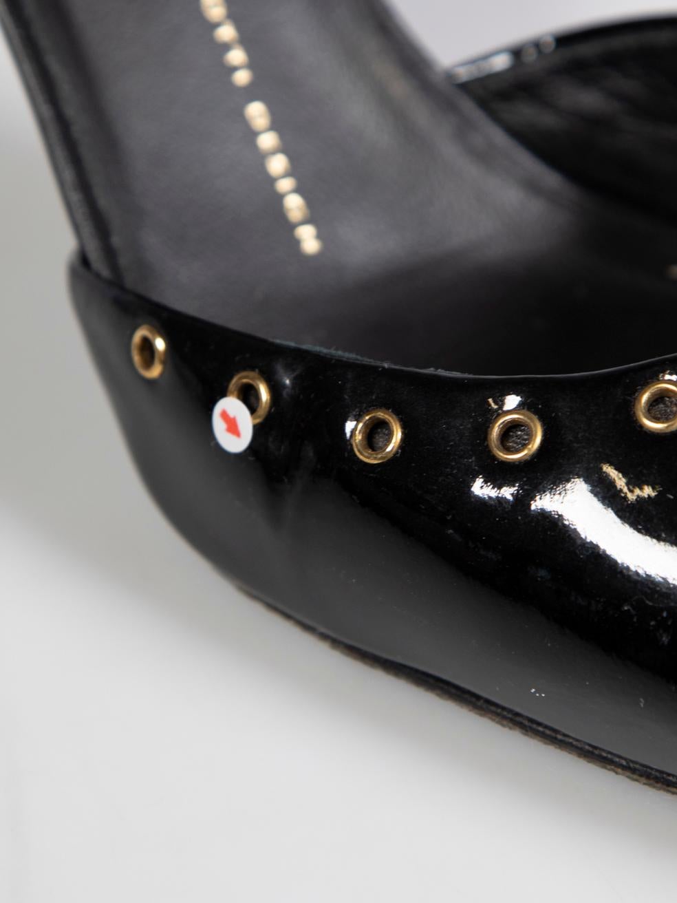 Giuseppe Zanotti Schwarz Lack Öse Nieten Heels Größe IT 41 im Angebot 5