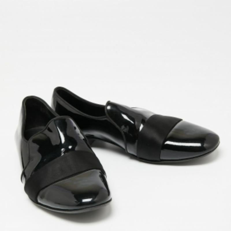 Giuseppe Zanotti Chaussons de smoking en cuir verni et satin noir Taille 40 Pour femmes en vente