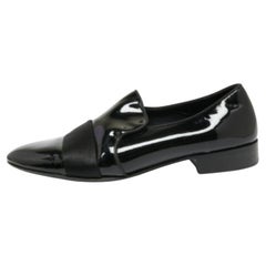 Giuseppe Zanotti Chaussons de smoking en cuir verni et satin noir Taille 40