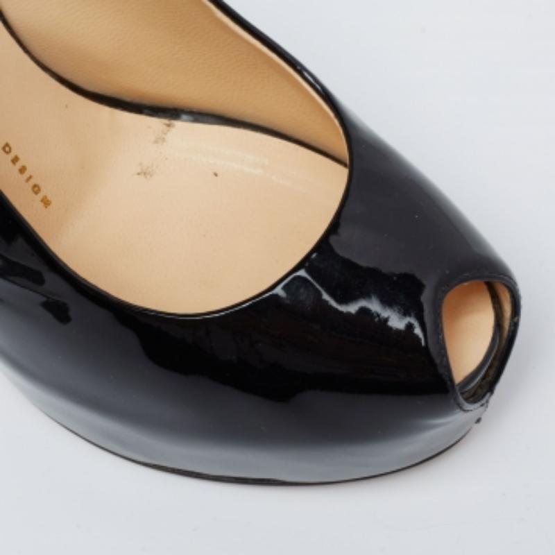 Giuseppe Zanotti Escarpins à plateforme en cuir verni noir Taille 38 en vente 3