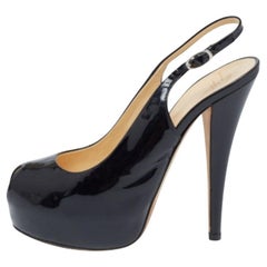 Giuseppe Zanotti Escarpins à plateforme en cuir verni noir Taille 38