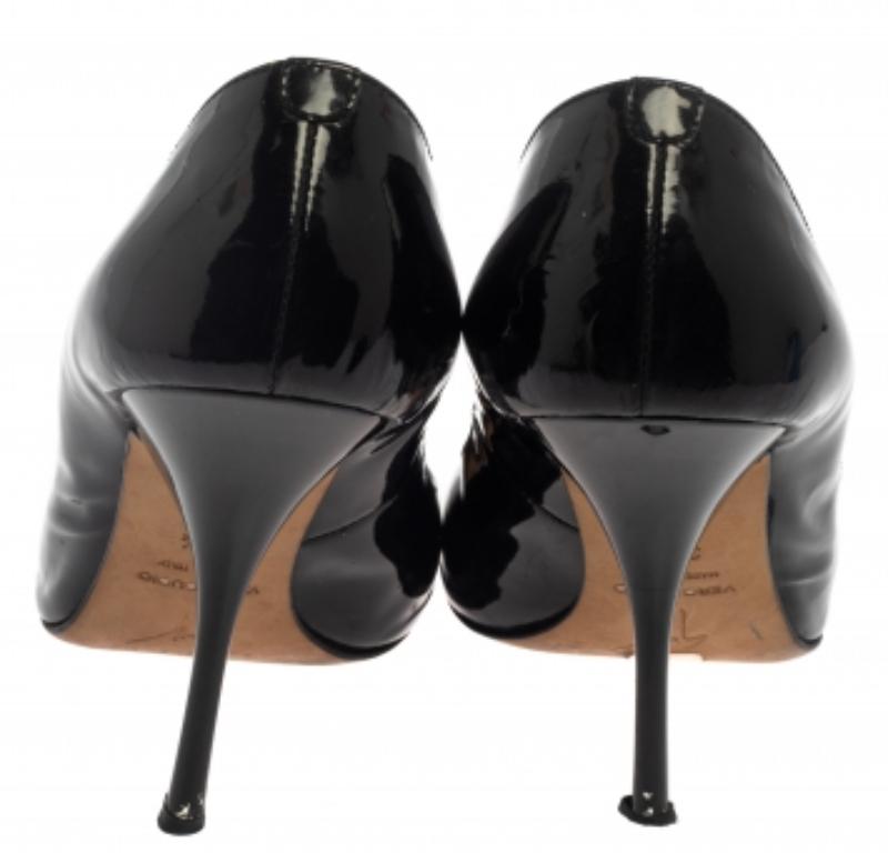 Giuseppe Zanotti Black Patent Leather Pointed Toe Pumps Size 37.5 For Sale 2