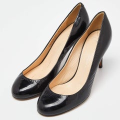 Giuseppe Zanotti Black Patent Leather Round Toe Pumps Size 39