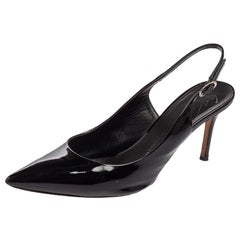 Giuseppe Zanotti Black Patent Leather Slingback Pumps Size 38