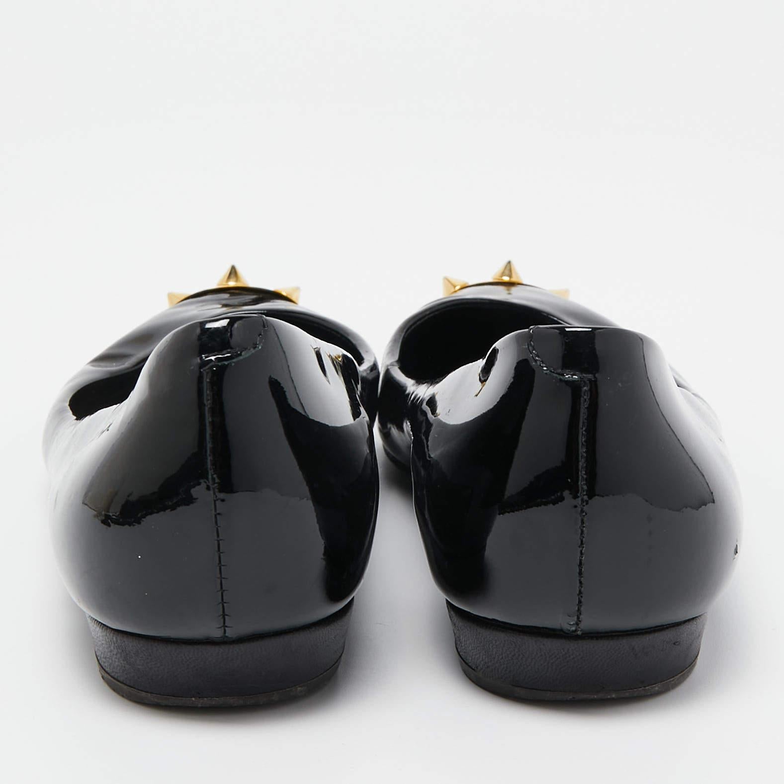 De las mujeres Giuseppe Zanotti Bailarinas con puntera en punta de charol negro Talla 38.5 en venta