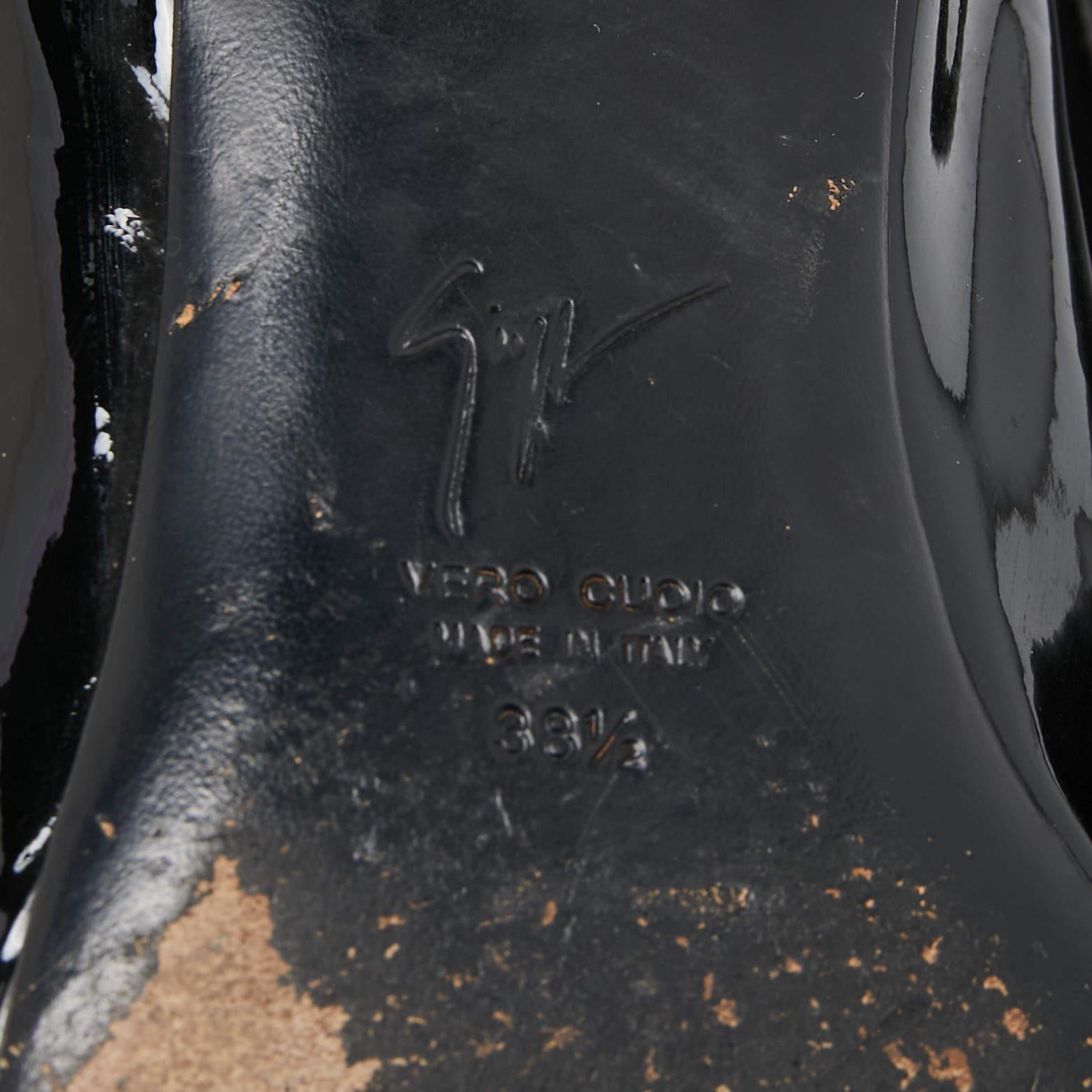 Giuseppe Zanotti Bailarinas con puntera en punta de charol negro Talla 38.5 en venta 3