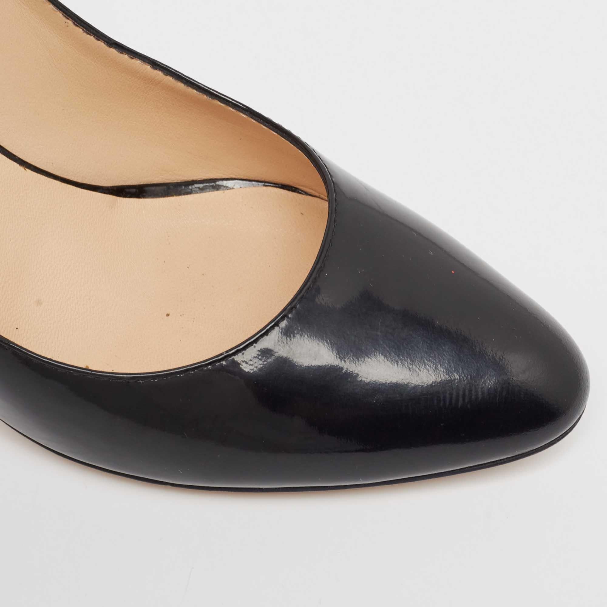 Giuseppe Zanotti Black Patent Round Toe Pumps Size 38.5 For Sale 3