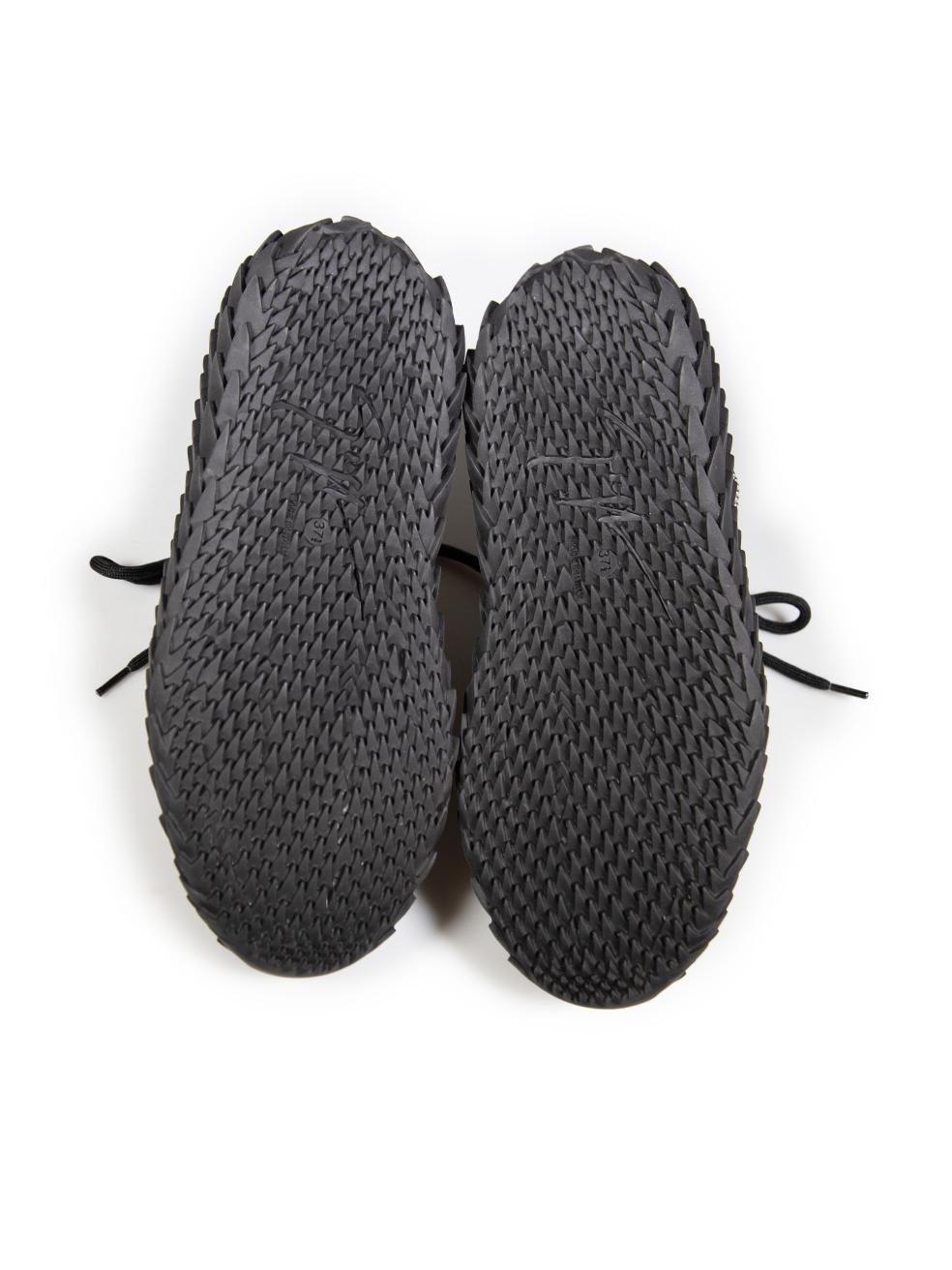 Women's Giuseppe Zanotti Black Python Embossed Trainers Size IT 37.5 For Sale