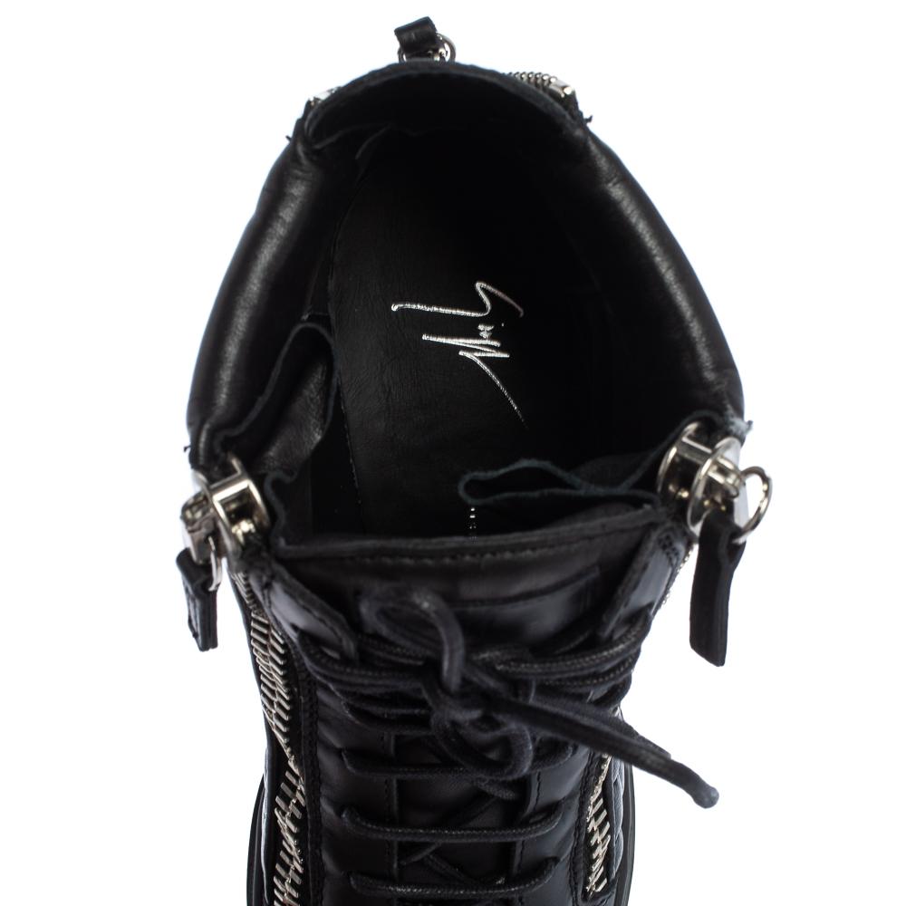 Giuseppe Zanotti Black Quilted Leather Lorenz Wedge Sneakers Size 41 2