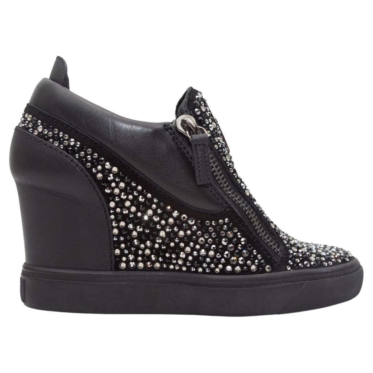 snakeskin wedge sneakers