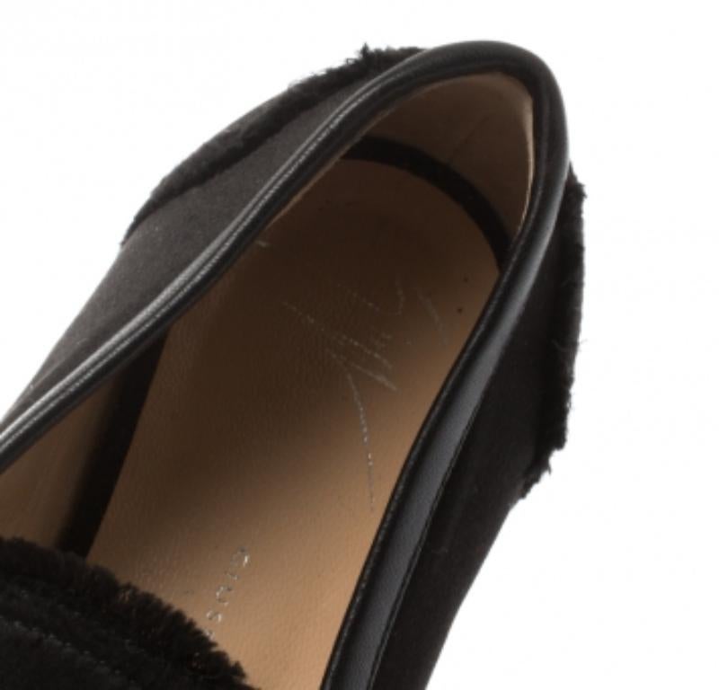 Giuseppe Zanotti Mocassini in raso nero Salmone Taglia 36 in vendita 1