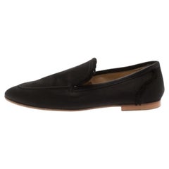 Giuseppe Zanotti Black Satin Salmon Loafers Size 36