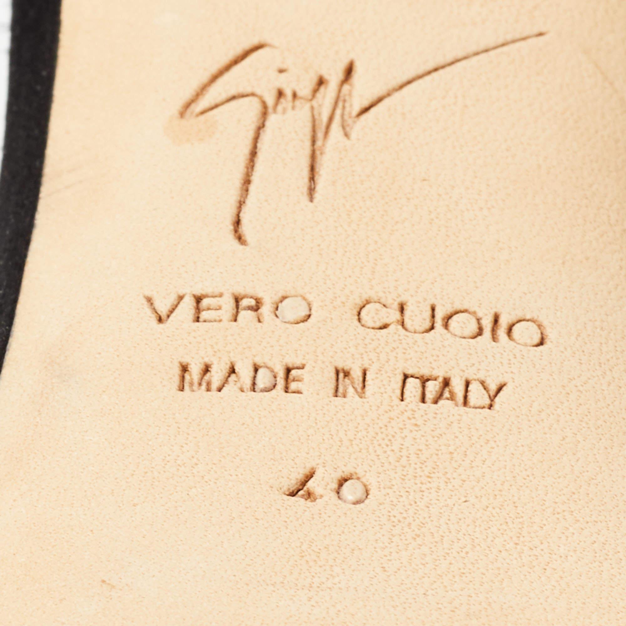 Giuseppe Zanotti Black Satin Wing Jeweled Sandals Size 40 For Sale 3