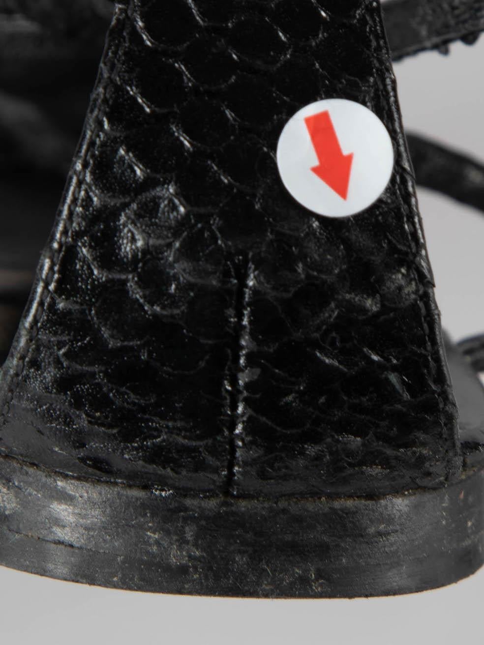 Giuseppe Zanotti Black Snakeskin Pendant Sandals Size IT 36 For Sale 3