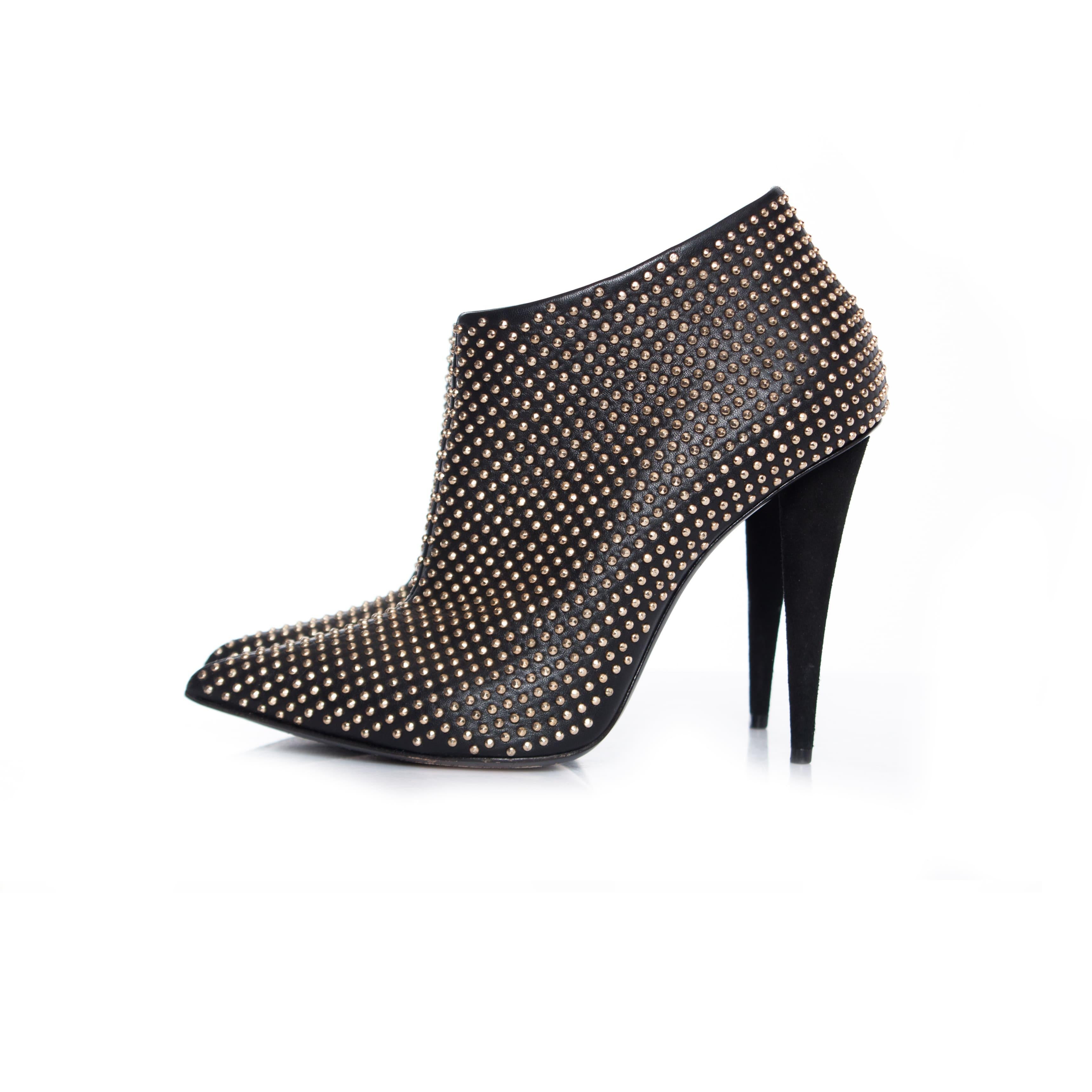 Giuseppe Zanotti, Black studded ankle boots. For Sale 2