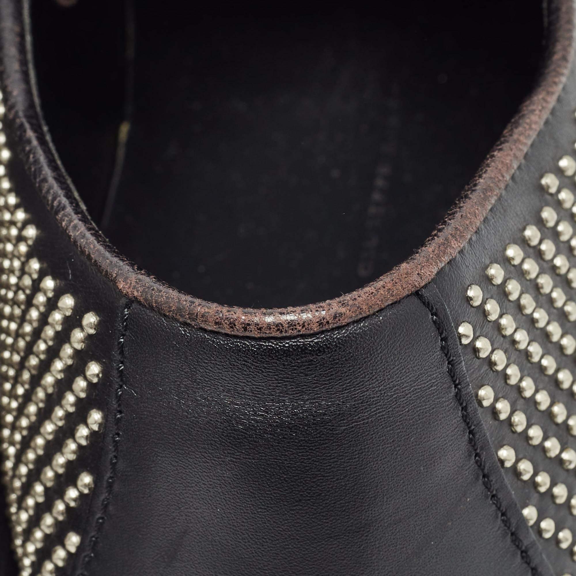 Giuseppe Zanotti - Sneakers Eve Slip On in pelle nera con borchie - Taglia 40 in vendita 1
