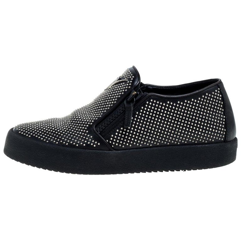 Giuseppe Zanotti Black Studded Leather Eve Slip On Sneakers Size 43 For ...