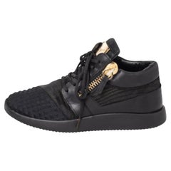 Giuseppe Zanotti Black Suede And Leather Low Top Sneakers Size 37