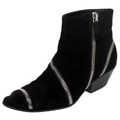 Giuseppe Zanotti Black Suede Ankle Boots Size 42