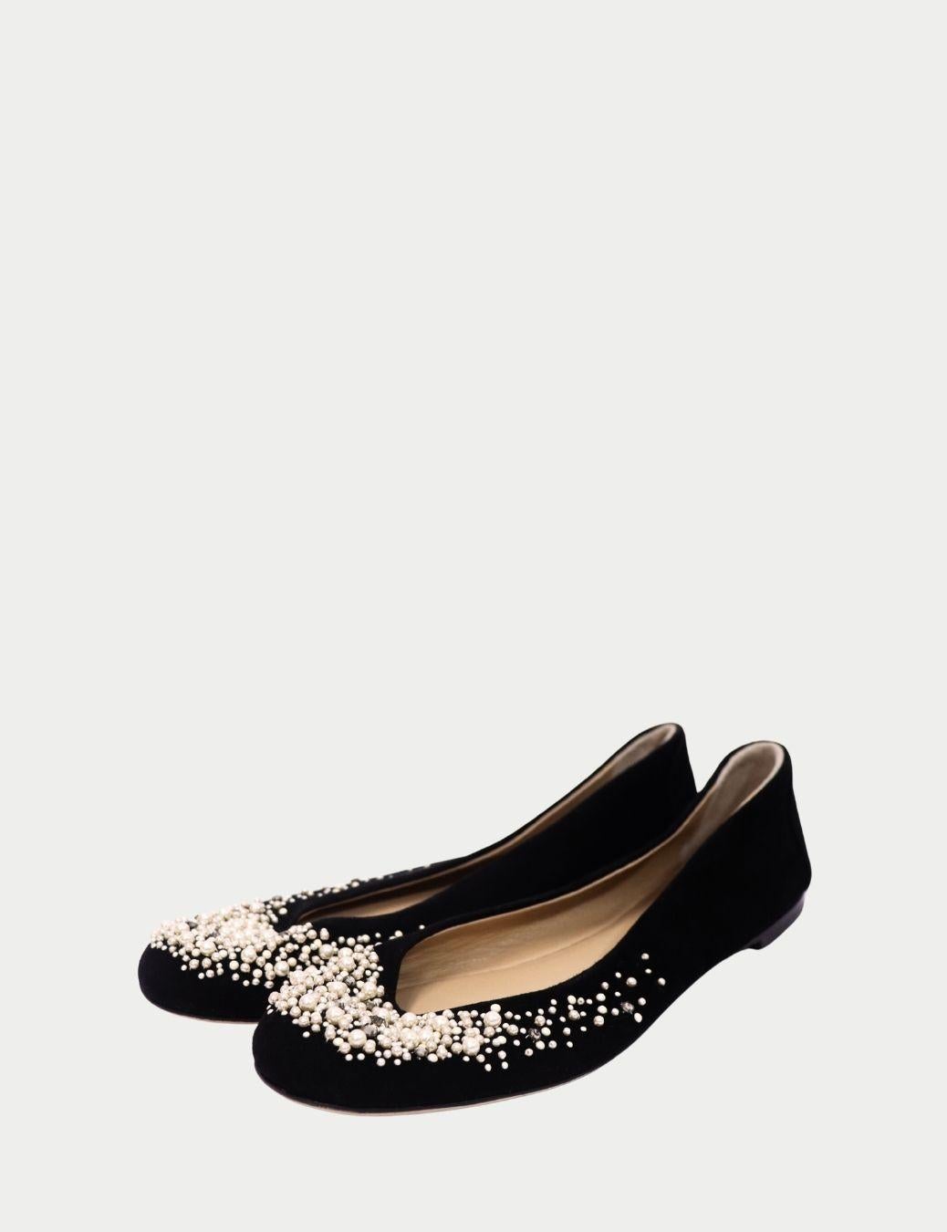 Donna Giuseppe Zanotti Ballerine in pelle scamosciata nera - EU 37 in vendita