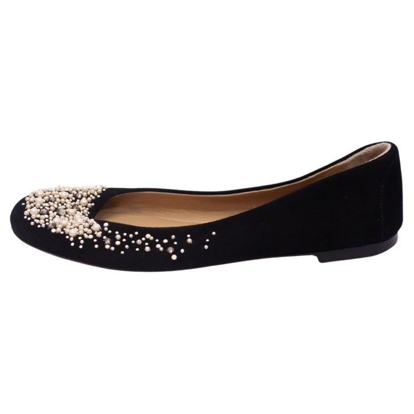 Giuseppe Zanotti Ballerine in pelle scamosciata nera - EU 37 in vendita