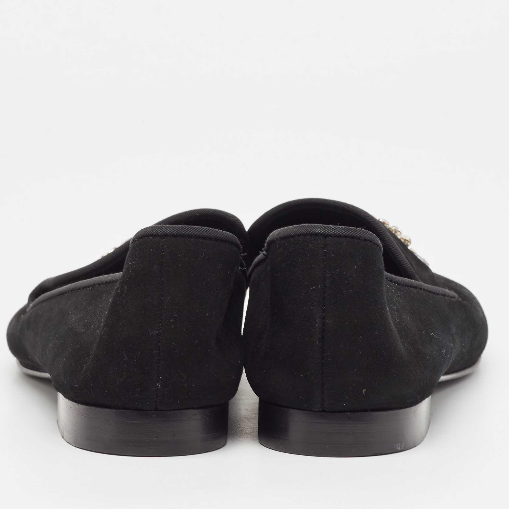 Giuseppe Zanotti Chaussons fumants en daim noir ornés de cristaux Taille 44 Pour hommes en vente