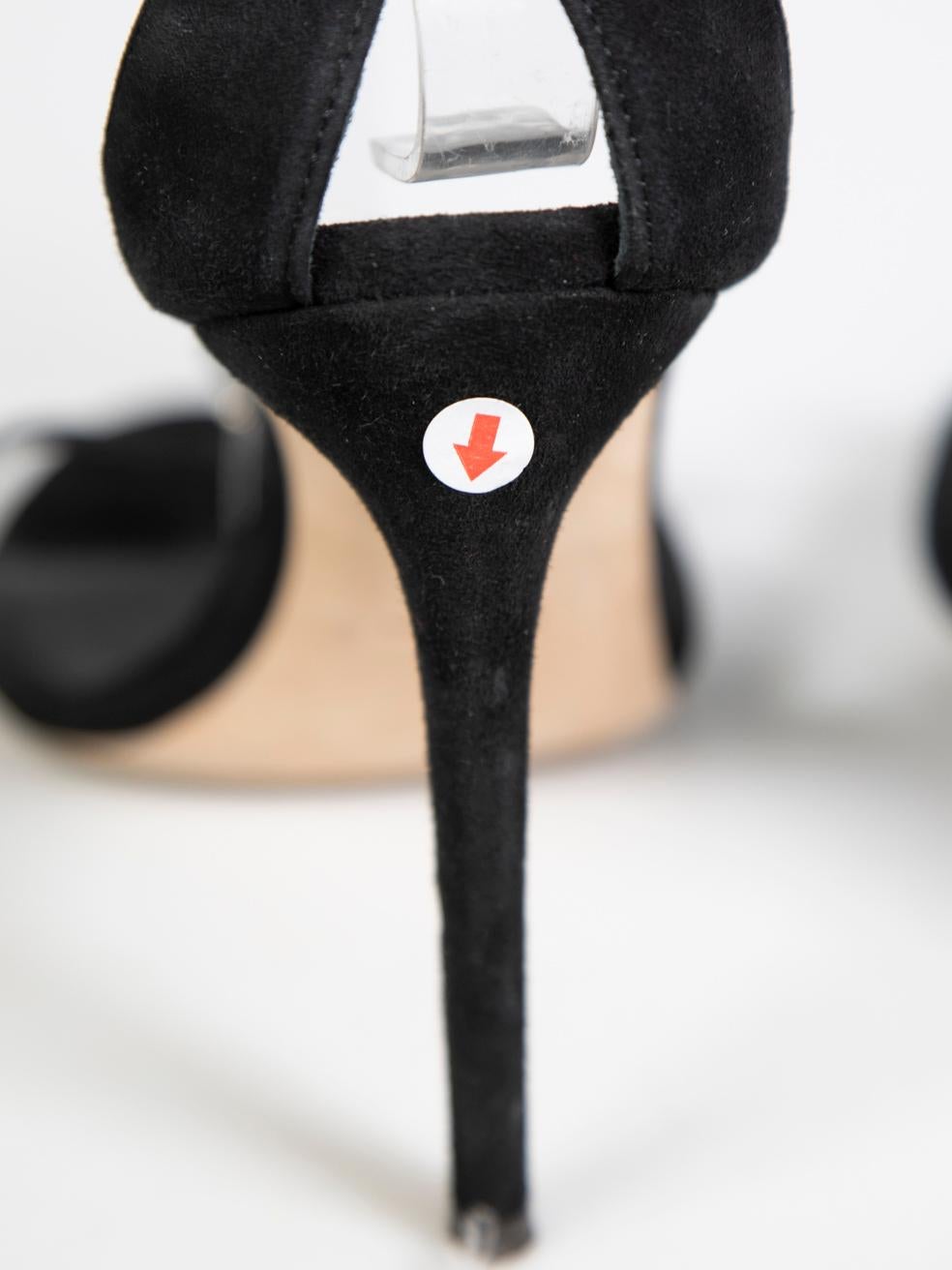 Giuseppe Zanotti Black Suede Embellished Sandals Size IT 40 For Sale 2
