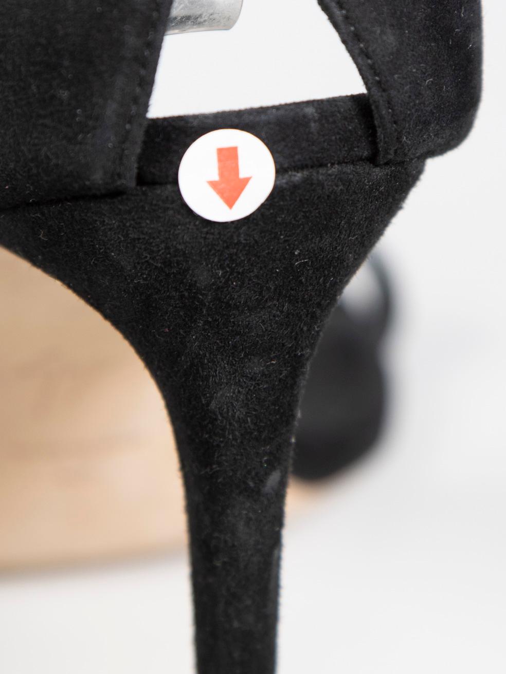 Giuseppe Zanotti Black Suede Embellished Sandals Size IT 40 For Sale 3