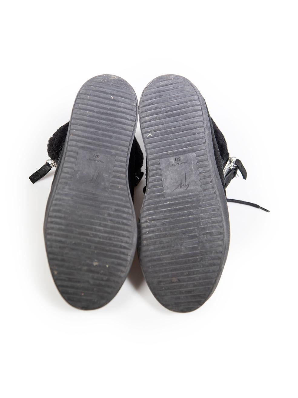 Women's Giuseppe Zanotti Black Suede High-Top Trainers Size IT 37.5 For Sale