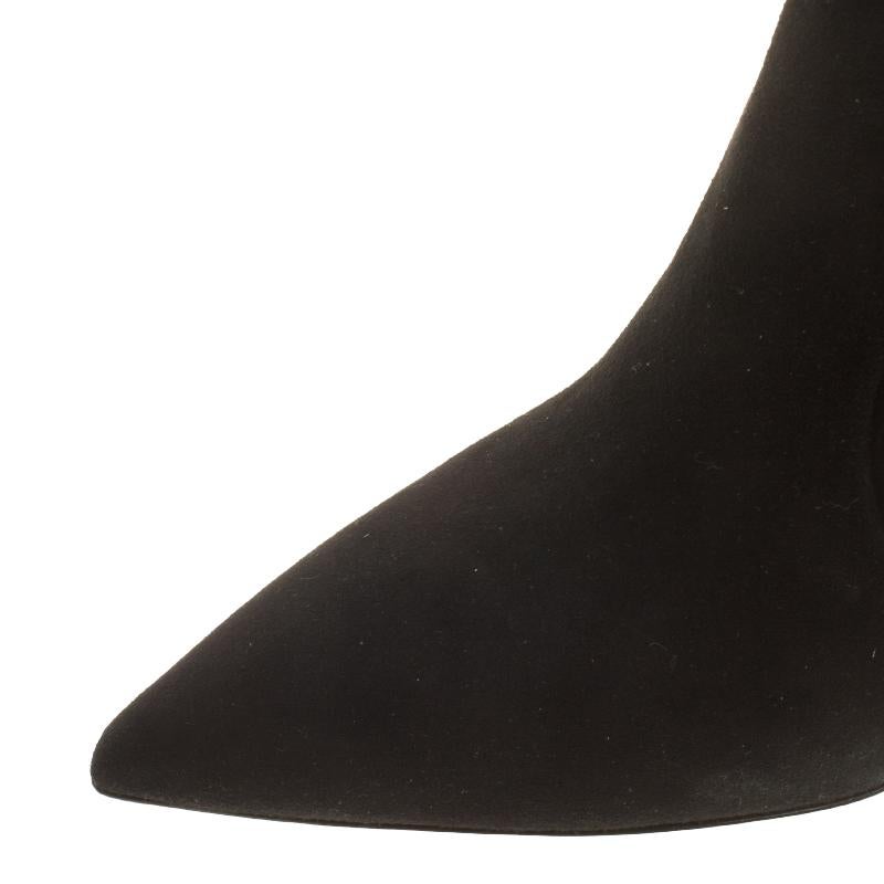 Giuseppe Zanotti Black Suede Knee Boots Size 37.5 2