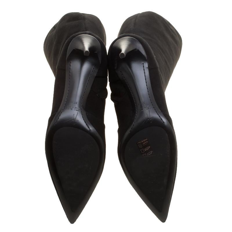 Giuseppe Zanotti Black Suede Knee Boots Size 37.5 3