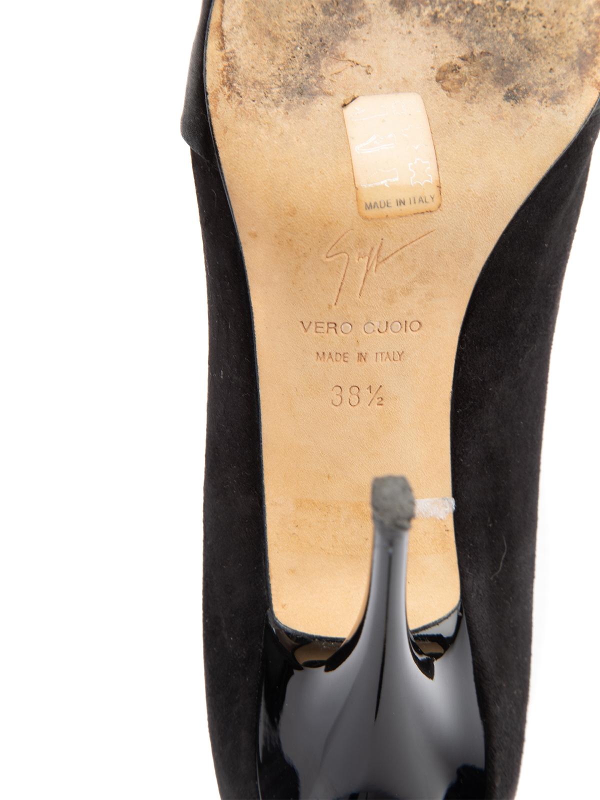 Giuseppe Zanotti Schwarze Wildleder-Pumps mit Knotendetail Größe UK 5,5 im Angebot 2