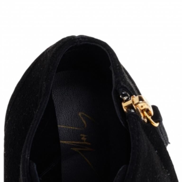 Giuseppe Zanotti Botines con cordones de ante negro Talla 38 Negro