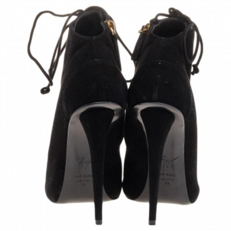 Giuseppe Zanotti Botines con cordones de ante negro Talla 38 3