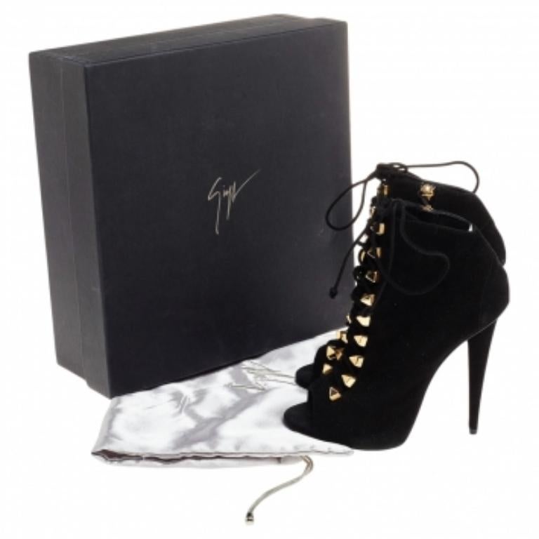 Giuseppe Zanotti Botines con cordones de ante negro Talla 38 4