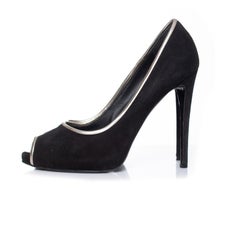 Giuseppe Zanotti, Black suede peep toe pump