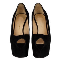Giuseppe Zanotti Black Suede Platform High Heel Shoes - '20s