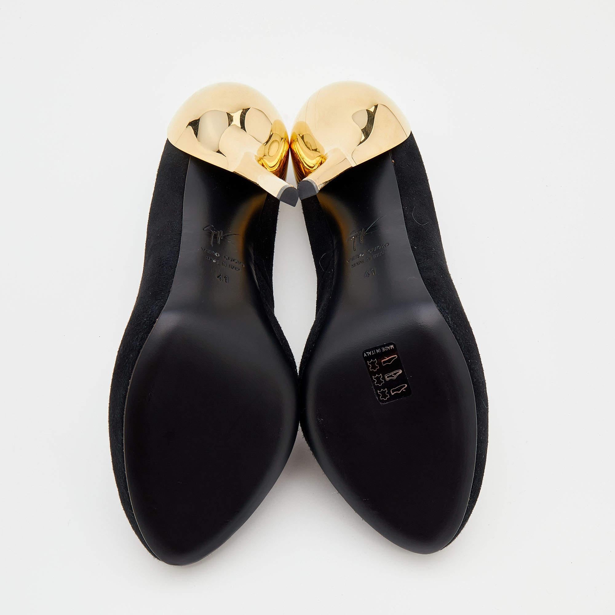 Giuseppe Zanotti Black Suede Platform Pumps Size 41 2