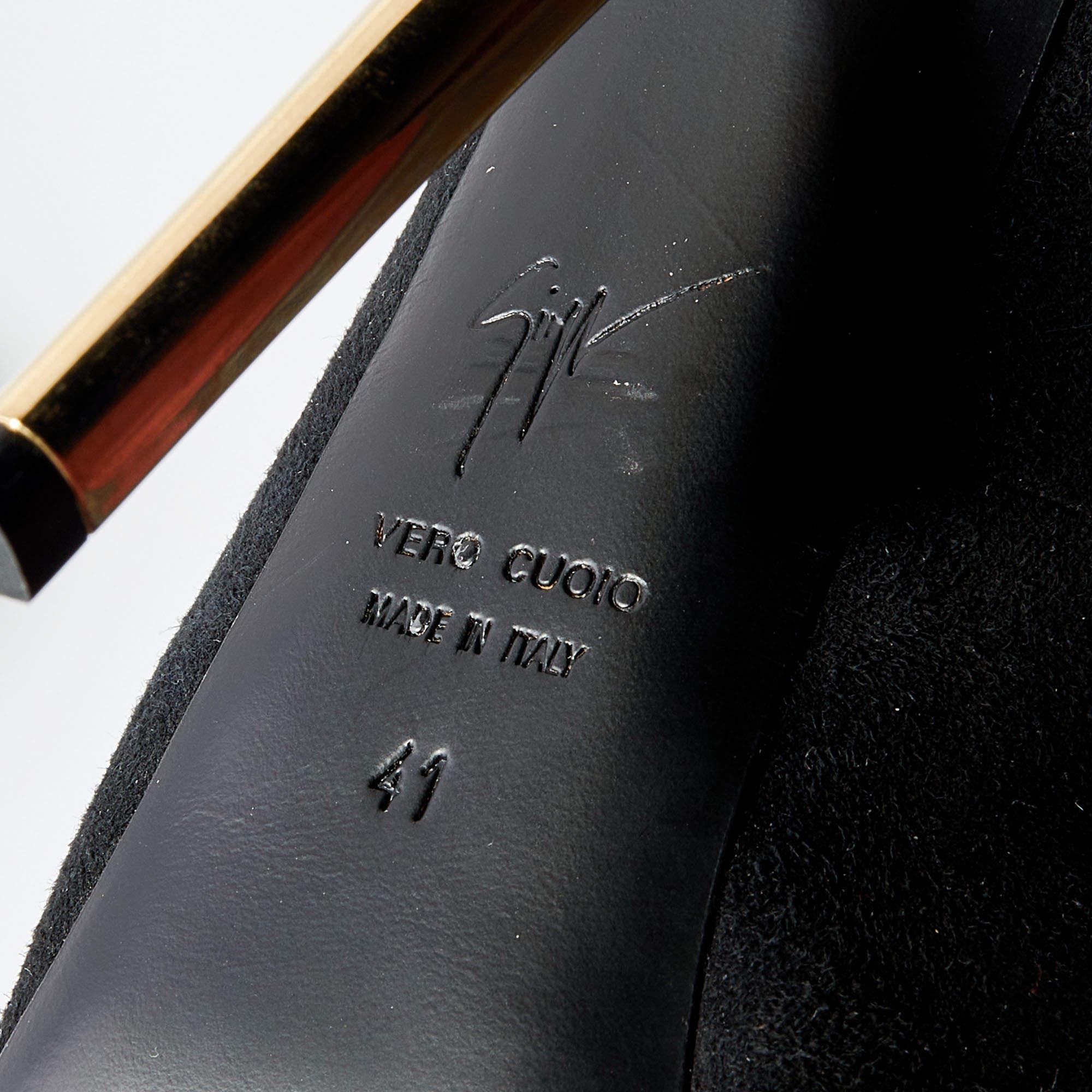 Giuseppe Zanotti Black Suede Platform Pumps Size 41 3