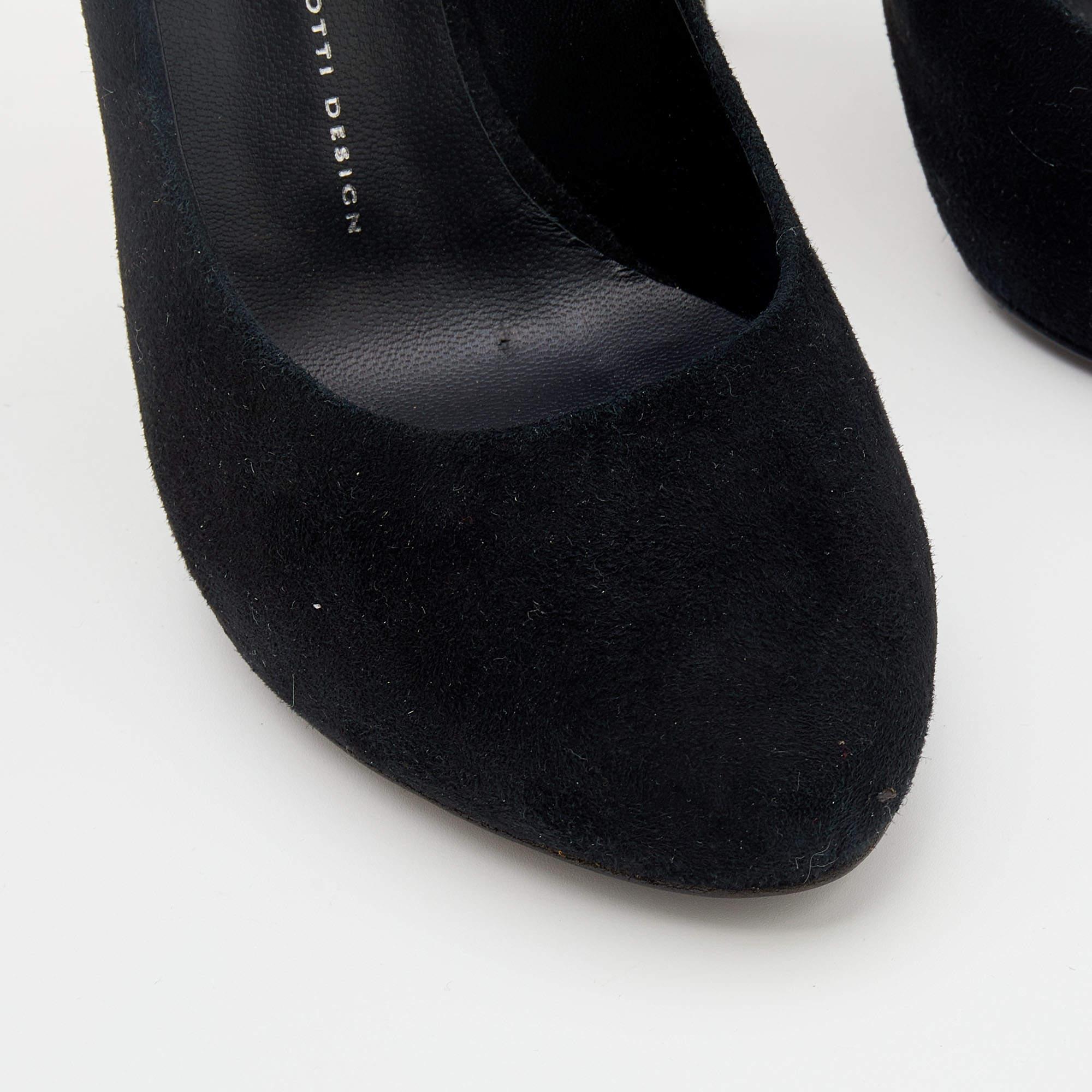 Giuseppe Zanotti Black Suede Platform Pumps Size 41 4