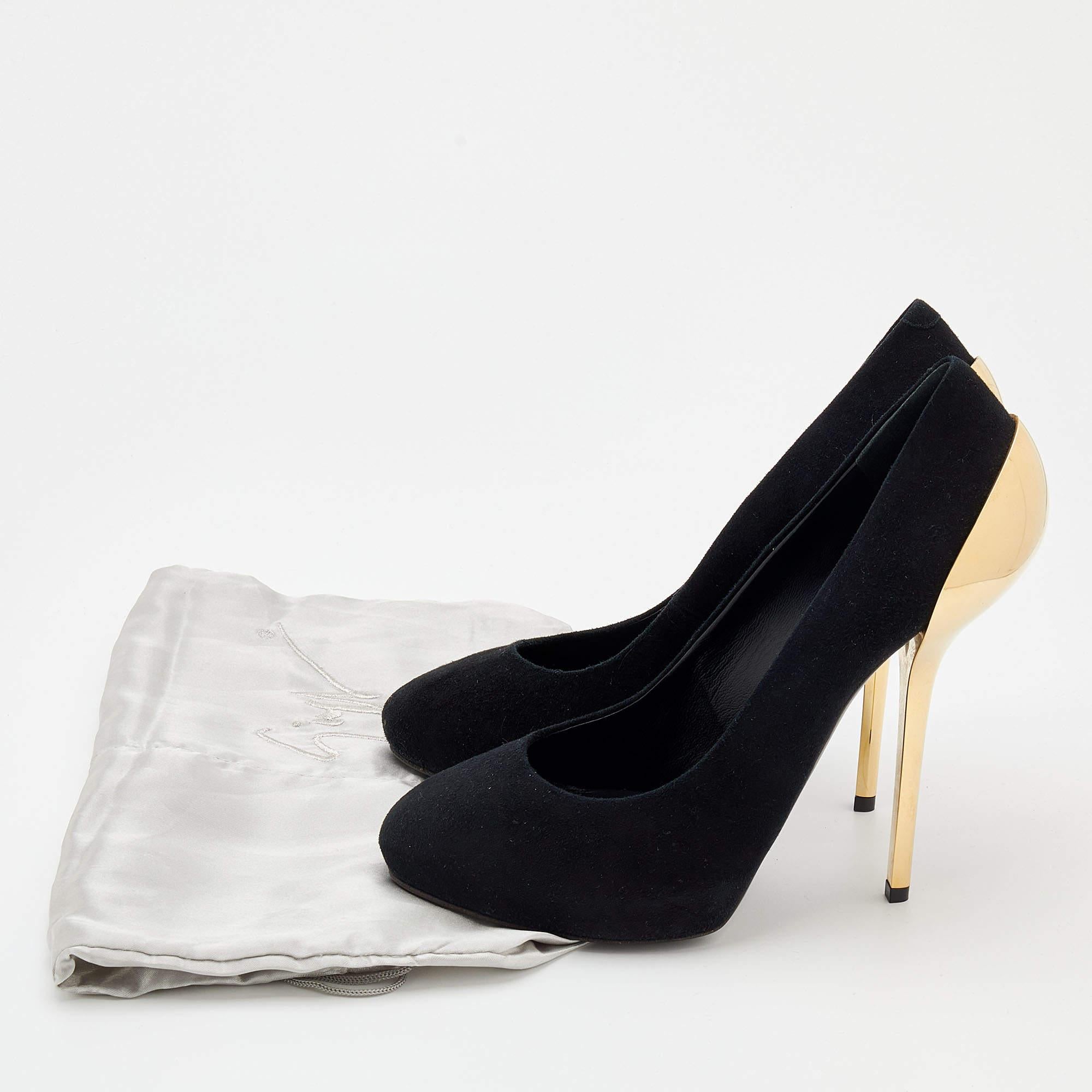 Giuseppe Zanotti Black Suede Platform Pumps Size 41 5